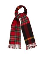 Burberry Tartan And Checked Wool Scarf