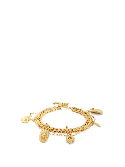 Matchesfashion.com Orit Elhanati - Papaya 24kt Gold Plated Charm Bracelet - Womens - Gold