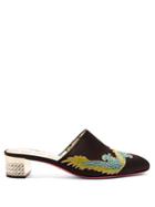 Gucci Crystal-embellished Embroidered Satin Mules