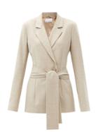 Matchesfashion.com Raey - Belted Wool-blend Suit Jacket - Womens - Beige