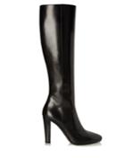 Saint Laurent Lily Cone-heeled Leather Knee-high Boots