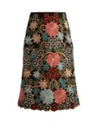 Redvalentino Floral Macram-embroidered Midi Skirt