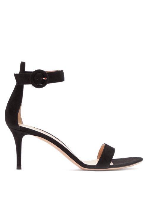 Matchesfashion.com Gianvito Rossi - Portofino 70 Suede Sandals - Womens - Black