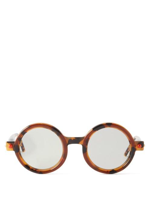 Kuboraum - P1 Round Tortoiseshell-acetate Glasses - Mens - Light Tortoiseshell