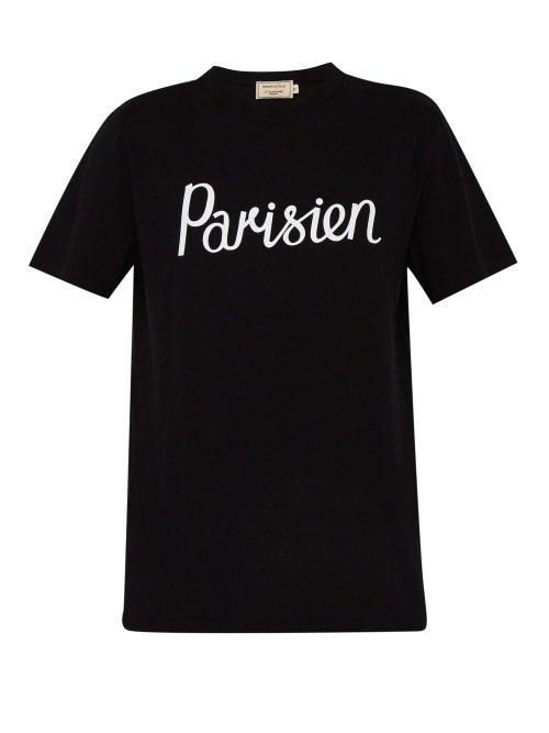 Matchesfashion.com Maison Kitsun - Parisien Cotton T Shirt - Mens - Black