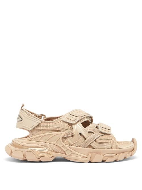 Matchesfashion.com Balenciaga - Track Velcro Faux-leather And Rubber Sandals - Womens - Beige