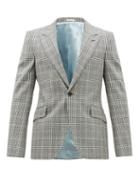 Matchesfashion.com Alexander Mcqueen - Single Breasted Checked Wool Jacket - Mens - Grey Multi