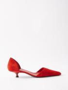 Khaite - Seville Suede D'orsay Pumps - Womens - Red