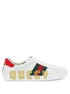 Matchesfashion.com Gucci - New Ace Glitter Embellished Leather Trainers - Mens - White Multi