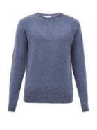 Sunspel - Raglan-sleeve Lambswool Sweater - Mens - Blue