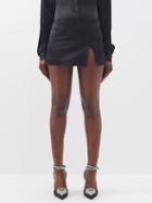 16arlington - Minerva Satin Mini Skirt - Womens - Black
