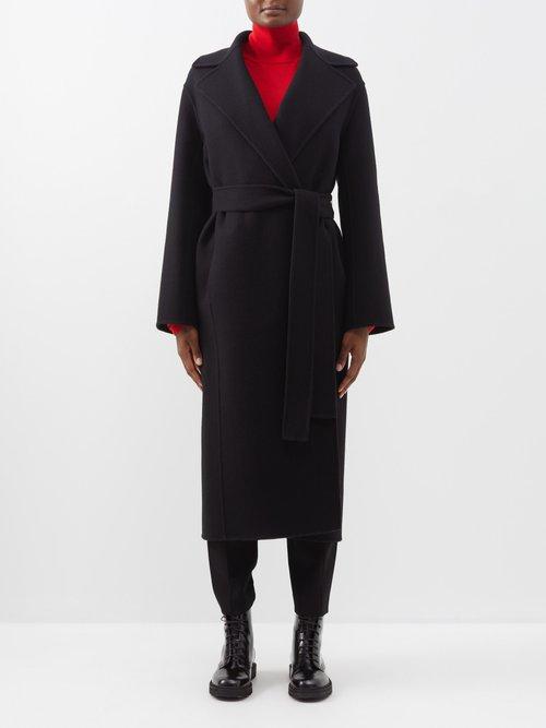 The Row - Malika Belted Wool-blend Coat - Womens - Black