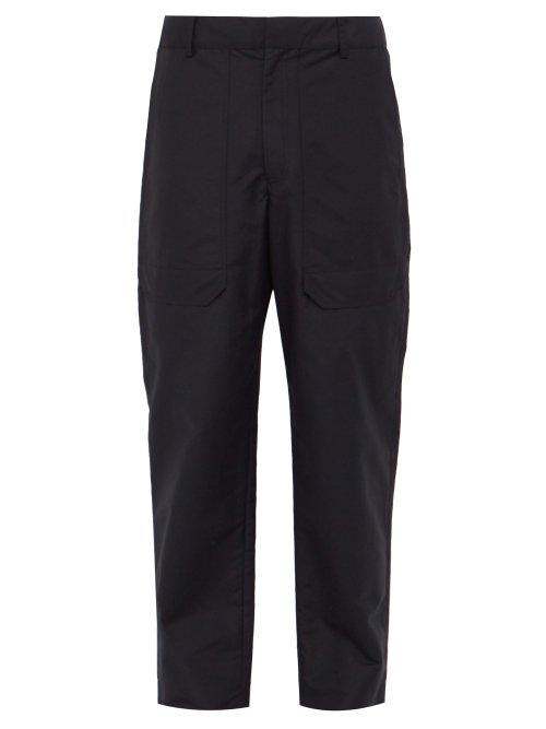 Matchesfashion.com Deveaux - Cotton Blend Tapered Trousers - Mens - Navy