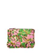 Matchesfashion.com La Doublej - Carnevale Print Ruffled Pouch - Womens - Pink Multi