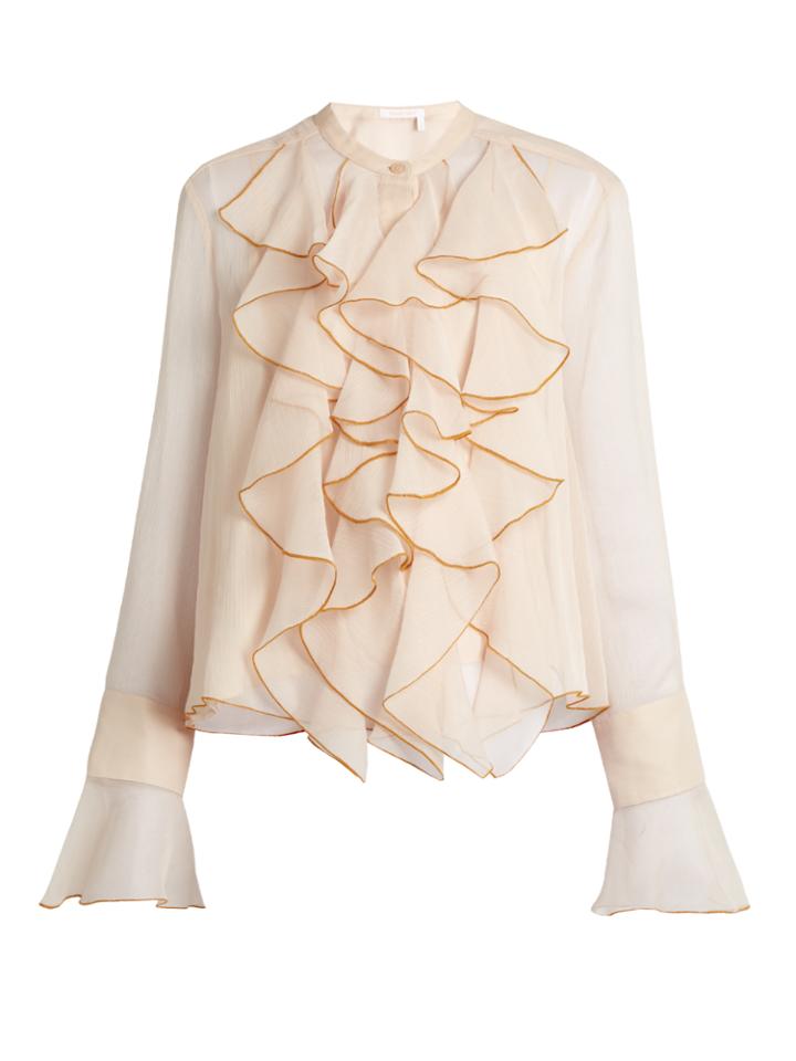 See By Chloé Ruffle-trimmed Crpon Blouse