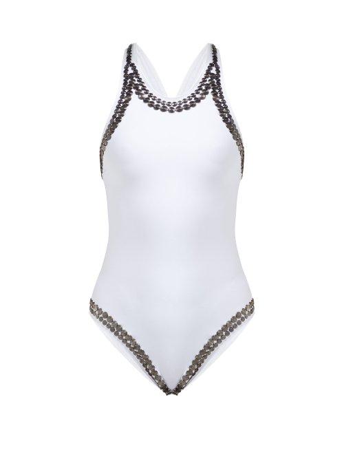 Matchesfashion.com Norma Kamali - Mio Studded Swimsuit - Womens - White