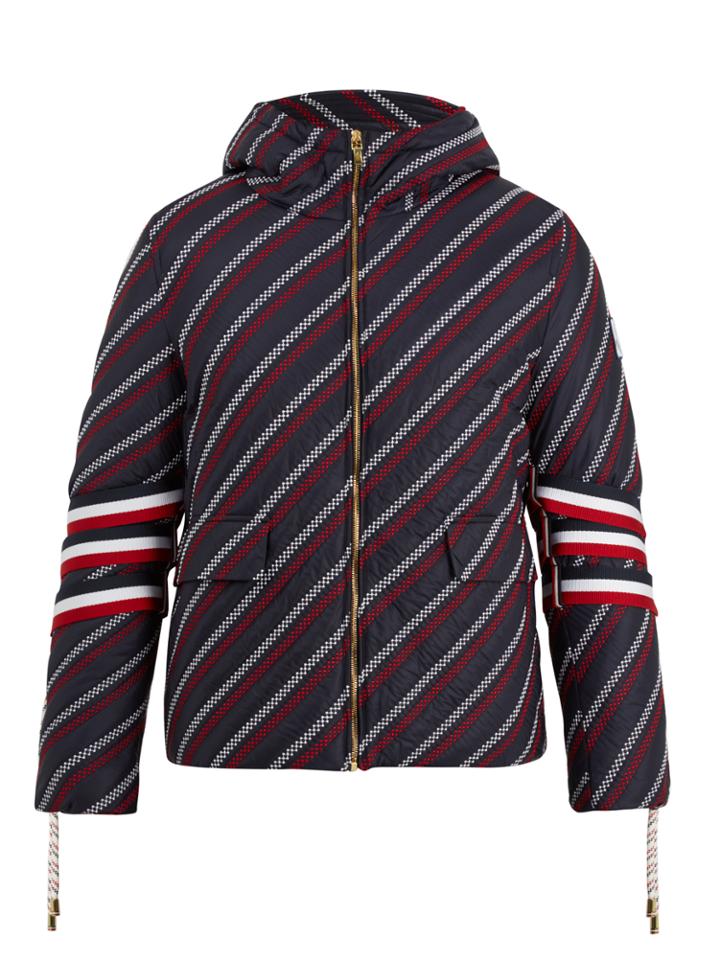 Moncler Gamme Bleu Strap-detail Embroidered Down Coat