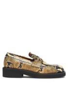 Matchesfashion.com Marni - Square-toe Python-effect Leather Penny Loafers - Womens - Python