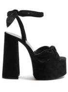 Matchesfashion.com Saint Laurent - Paige Platform Suede Sandals - Womens - Black
