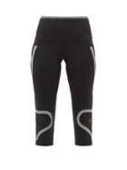 Ladies Activewear Adidas By Stella Mccartney - Truepace Recycled Fibre-blend Cropped Leggings - Womens - Black
