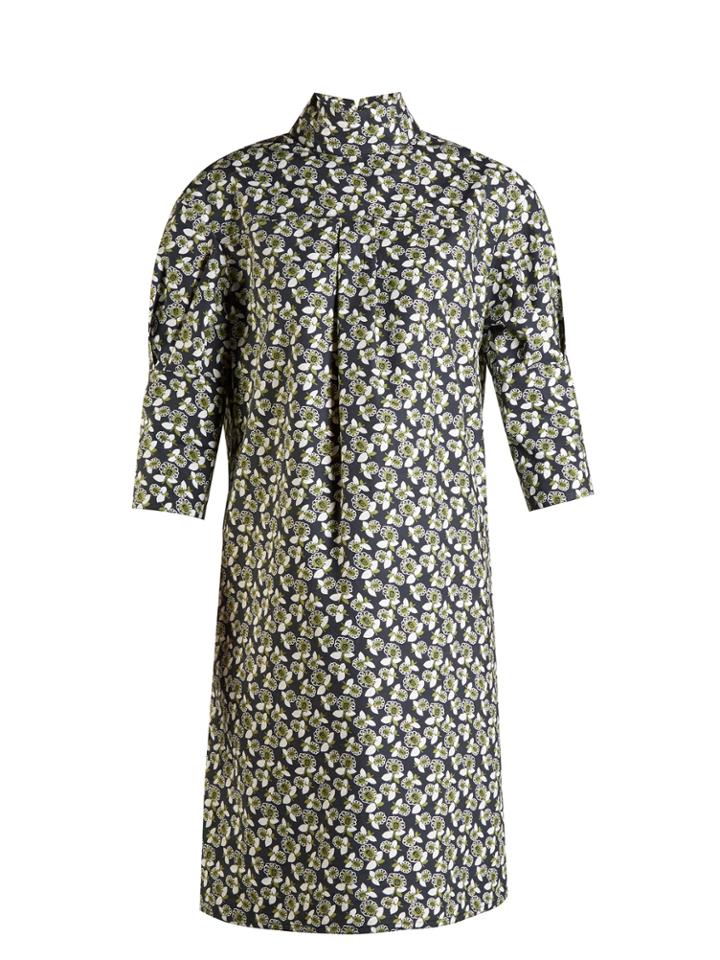 Marni High-neck Floral-print Midi Dress