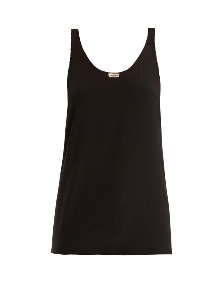 Saint Laurent Scoop-neck Silk Crepe De Chine Cami Top