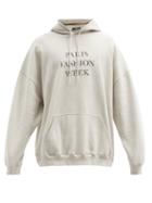 Matchesfashion.com Balenciaga - Paris Fashion Week Cotton Hooded Sweatshirt - Mens - Grey