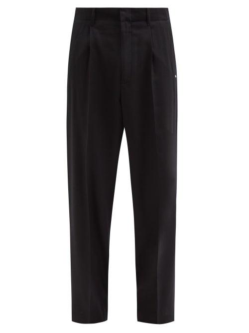 Matchesfashion.com Our Legacy - Borrowed Pleated Wool Straight-leg Trousers - Mens - Black