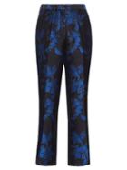 Matchesfashion.com Stella Mccartney - Floral Brocade Cropped Trousers - Womens - Black Multi