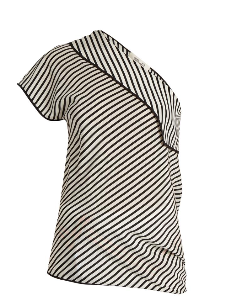 Diane Von Furstenberg One-shoulder Silk Crepe De Chine Top