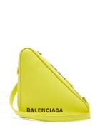Matchesfashion.com Balenciaga - Triangle Pochette S Leather Bag - Womens - Yellow