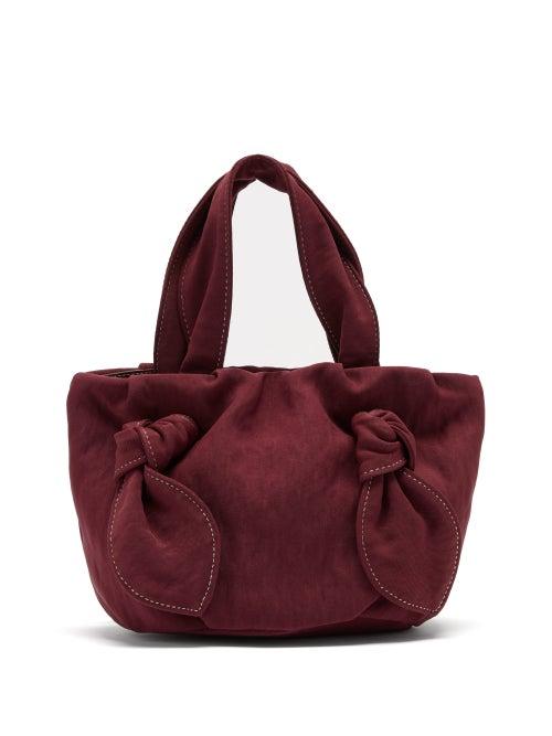 Matchesfashion.com Staud - Ronnie Knot Handle Canvas Bag - Womens - Burgundy