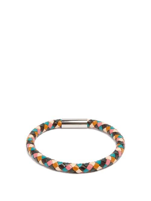 Matchesfashion.com Paul Smith - Woven Leather Bracelet - Mens - Multi