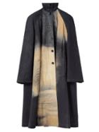 Lemaire - Marble-print Canvas Coat - Womens - Black Beige