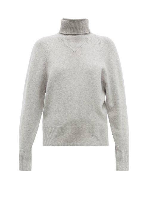 Matchesfashion.com Joseph - Ribbed Roll Neck Wool Blend Sweater - Womens - Grey