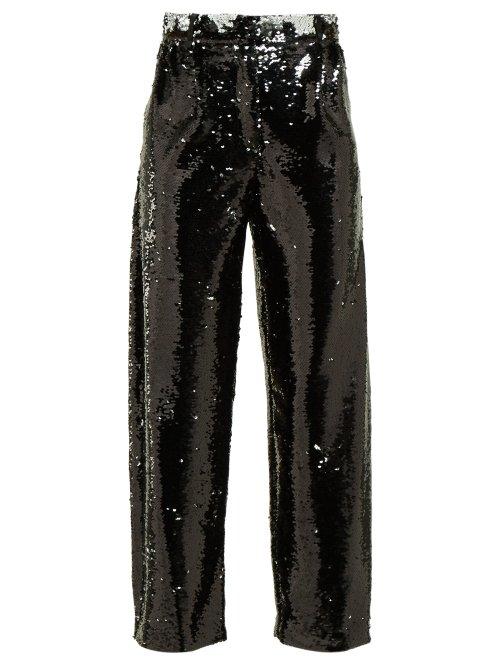 Matchesfashion.com Blaz Milano - Kelpie Sequinned Tailored Trousers - Womens - Black Multi