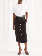 Isabel Marant - Nilehora High-rise Buttoned Denim Midi Skirt - Womens - Black