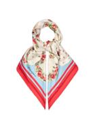 Matchesfashion.com Dolce & Gabbana - Plate And Floral Print Silk Twill Scarf - Womens - Pink