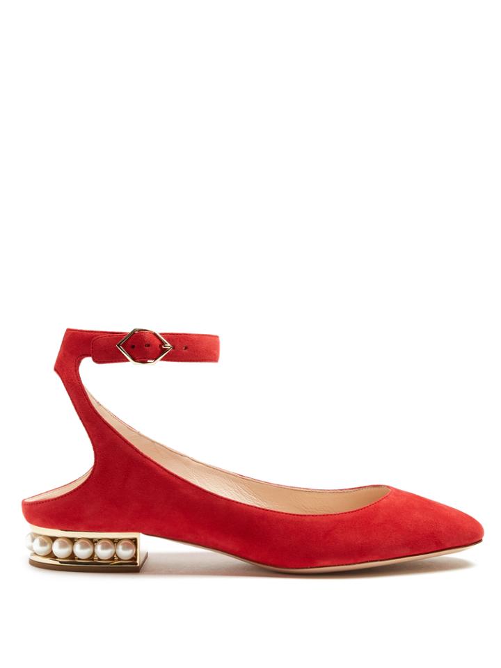 Nicholas Kirkwood Lola Pearl-heeled Suede Pumps