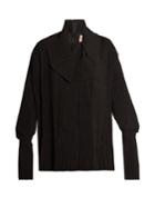 Roksanda Garland Draped-neck Pliss Top
