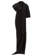 Matchesfashion.com Rick Owens - Patti Asymmetric Cut Out Knitted Maxi Dress - Womens - Black