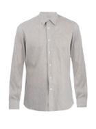 Brioni Single-cuff Striped Linen Shirt