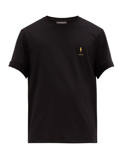 Matchesfashion.com Neil Barrett - Commemorative Print Cotton Jersey T Shirt - Mens - Black