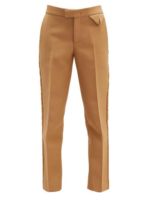 Matchesfashion.com Bottega Veneta - Tailored Canvas Straight Leg Trousers - Womens - Camel