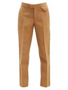 Matchesfashion.com Bottega Veneta - Tailored Canvas Straight Leg Trousers - Womens - Camel