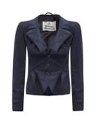 Matchesfashion.com Vivienne Westwood - Draped Single-breasted Wool Jacket - Womens - Navy