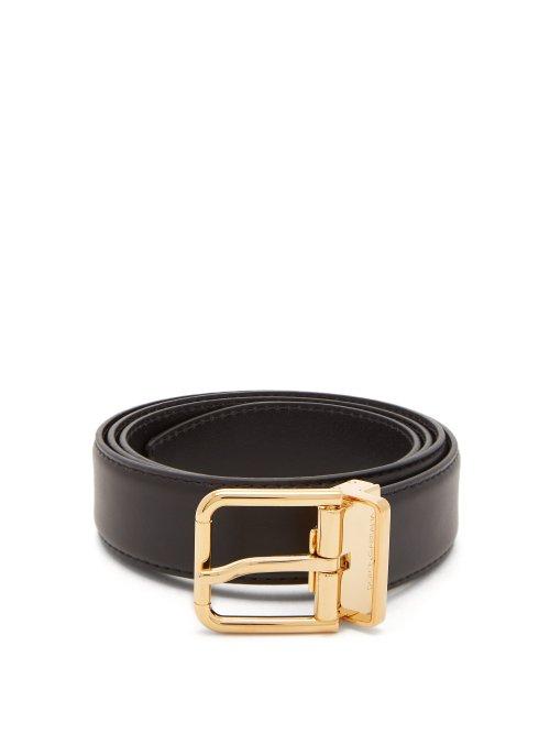 Matchesfashion.com Dolce & Gabbana - Leather Belt - Mens - Black Gold