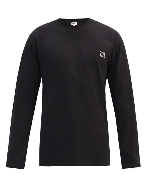 Matchesfashion.com Loewe - Anagram Patch-pocket Cotton-jersey T-shirt - Mens - Black