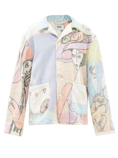Bode - Duo Printed Cotton Terry-towelling Jacket - Womens - Multi