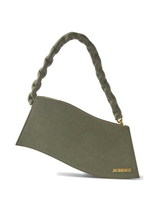 Jacquemus - Vague Asymmetrical Leather Bag - Womens - Dark Khaki